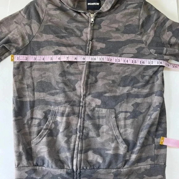 Monrow Camouflage Zip-up Sweatshirt - Picture 2 of 9